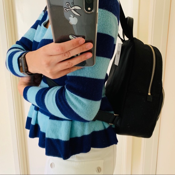 KATE SPADE YORK MEDIUM BACKPACK DAWN BLACK NYLON - Picture 3 of 8